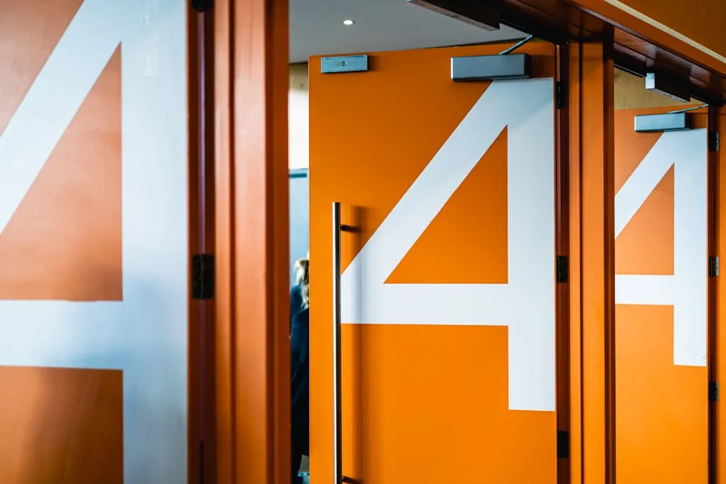 Doors with the Number Four