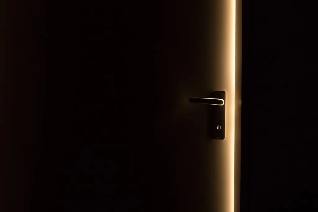 Steel Door Handle on Door